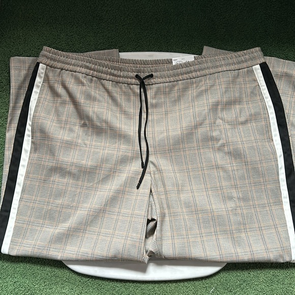 NWT Nine West yellow black ivory side stripe pull on wide leg pants - Picture 4 of 8